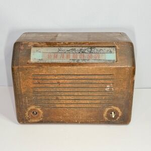 Vintage Wood Tabletop AM Radio Mid-Century Modern Untested Restoration‎ Project